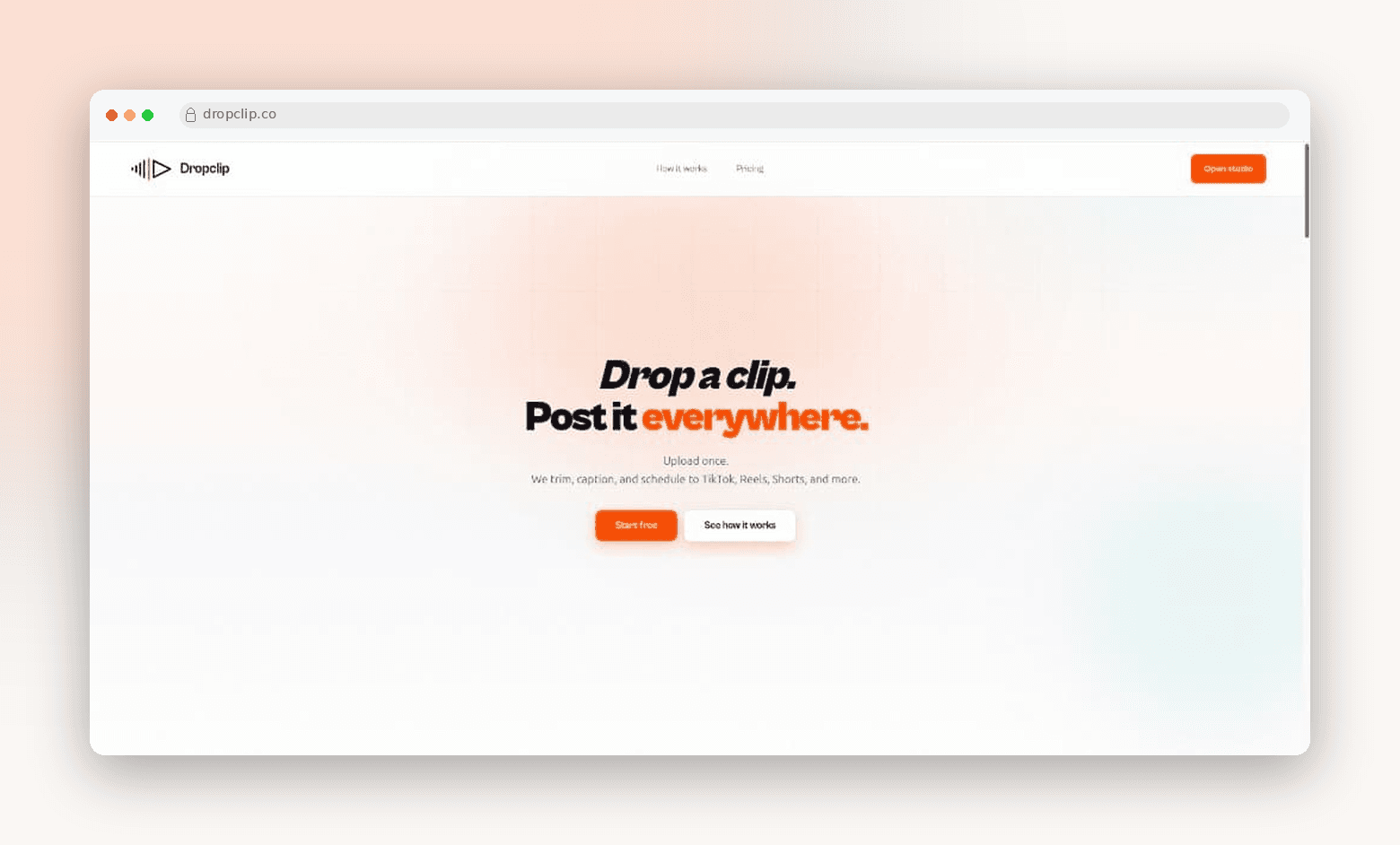 Dropclip marketing website