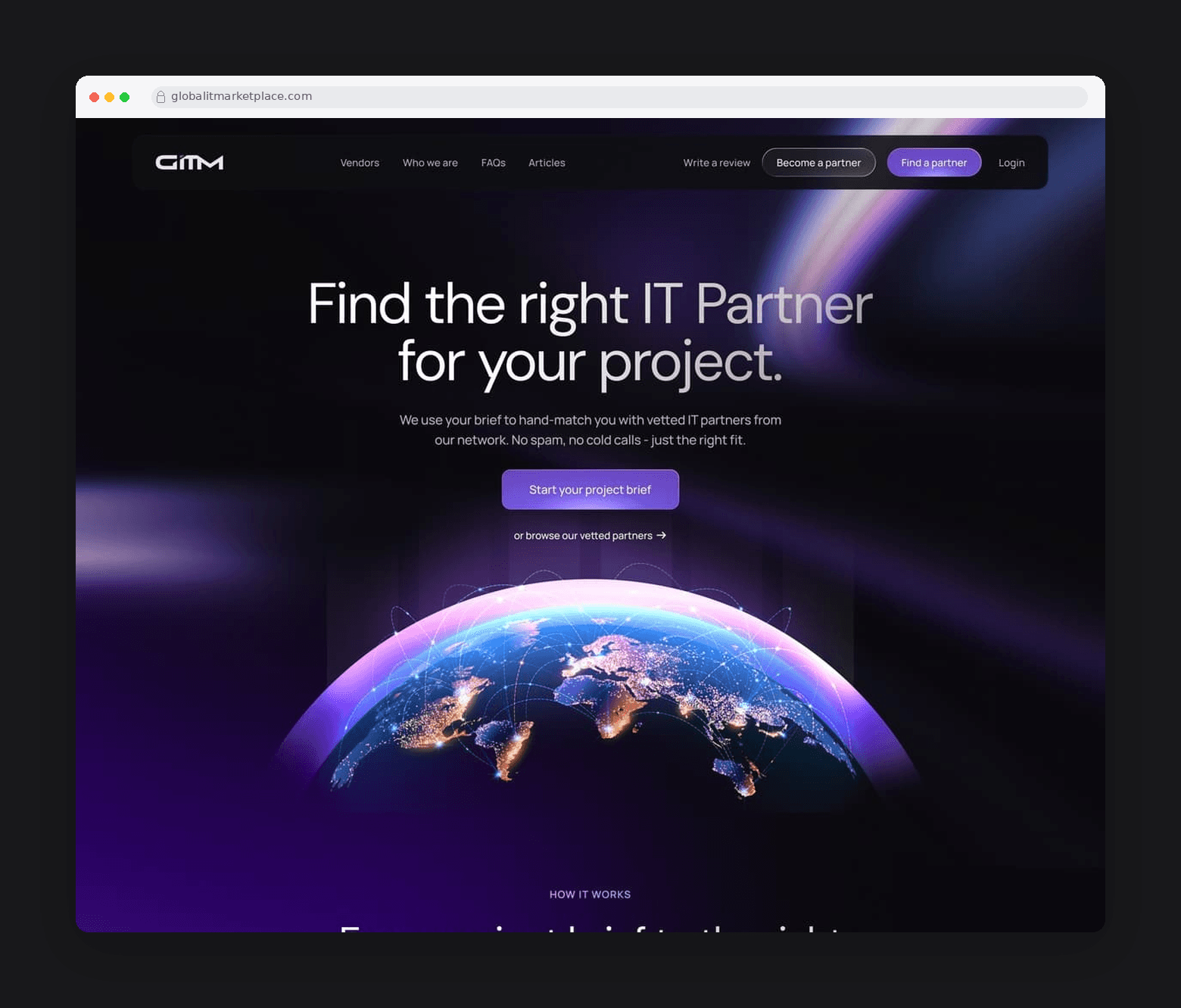 Global IT Marketplace marketing website