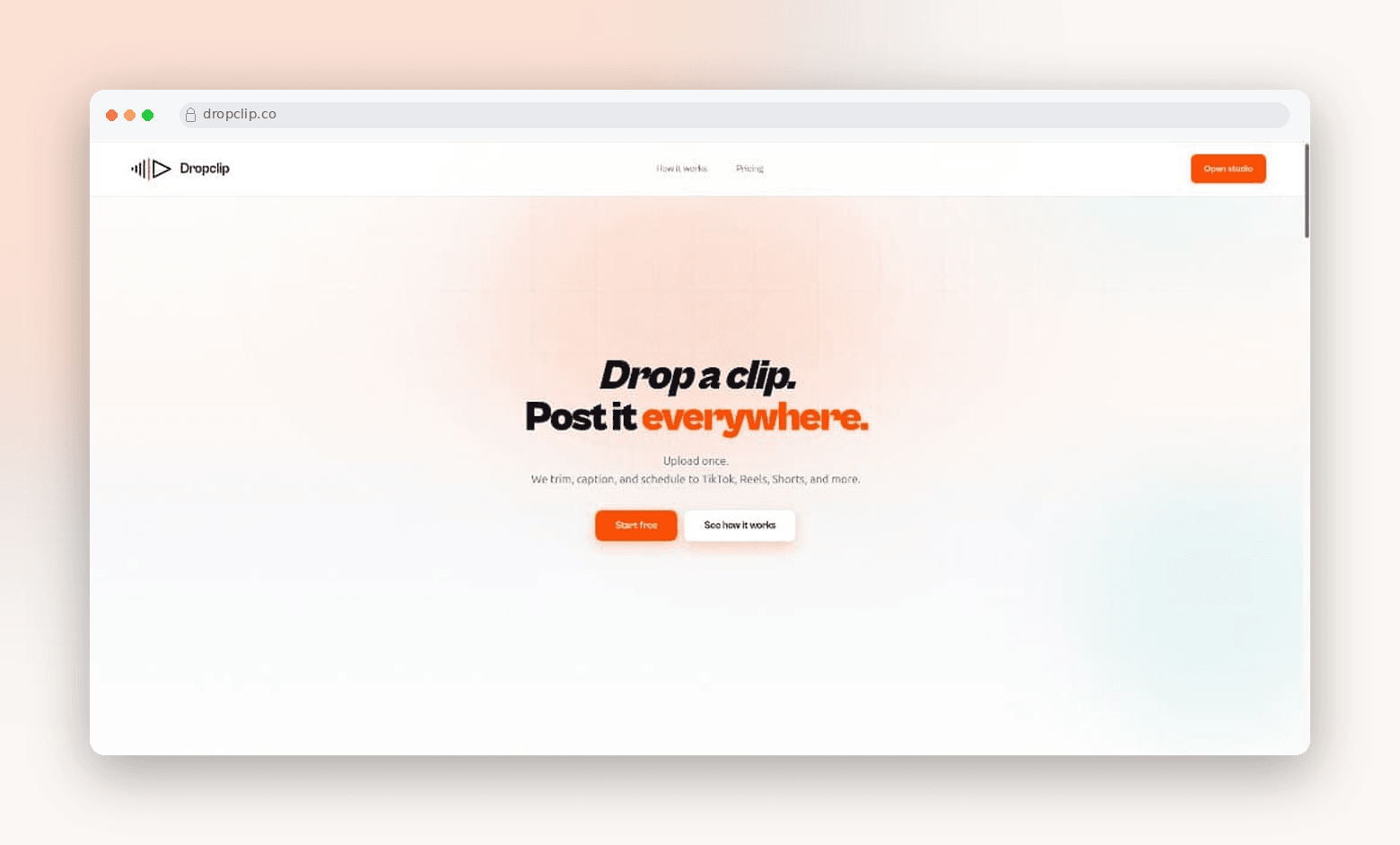 Dropclip marketing website