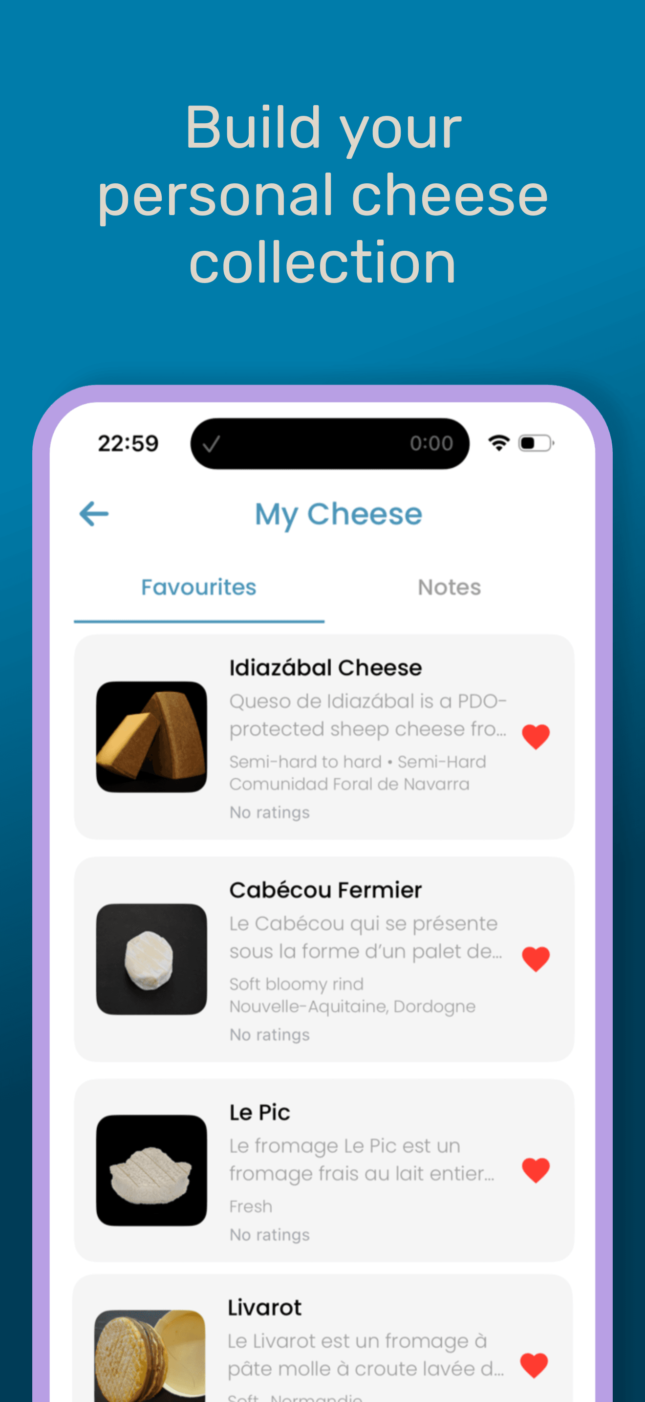 Fromo: personal cheese collection